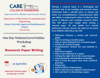 One Day National Level Online Workshop on Research Paper Writing 2023